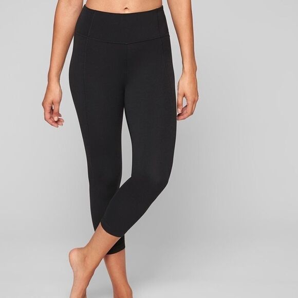ATHLETA Salutation High Rise Capri Yoga Leggings Tights Black S - Picture 2 of 9